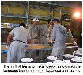 Industrial contractors learning to do metallic epoxies.