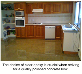 The polished concrete look in a residential kitchen.