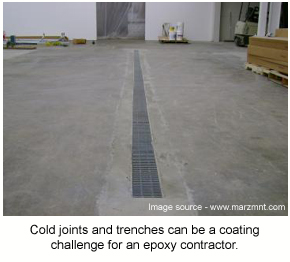 A cold joint prepared in readiness for coating.