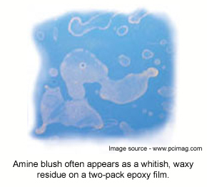 What amine blush looks like on an epoxy film.