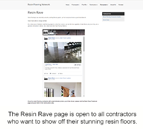 A snapshot of the Resin Rave page on the Resin Flooring Network website.