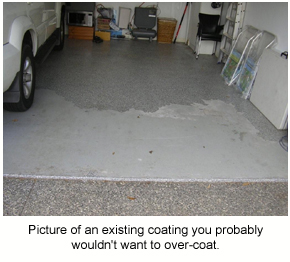 An example of an existing coating you wouldn't want to over-coat.