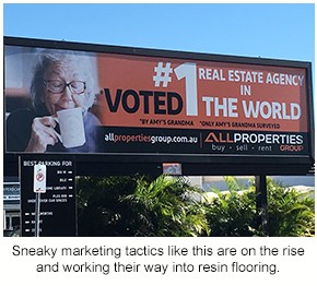 An example of a billboard using rather extreme and perhaps questionable marketing tactics.