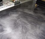 Metallic epoxy floor in a candy store.
