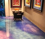 Metallic epoxy floor in a candy store.