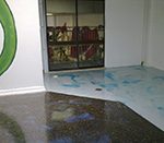 Metallic epoxy floor in a candy store.