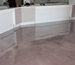 Metallic epoxy floor in a candy store.