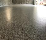 Flake floor in a large garage.